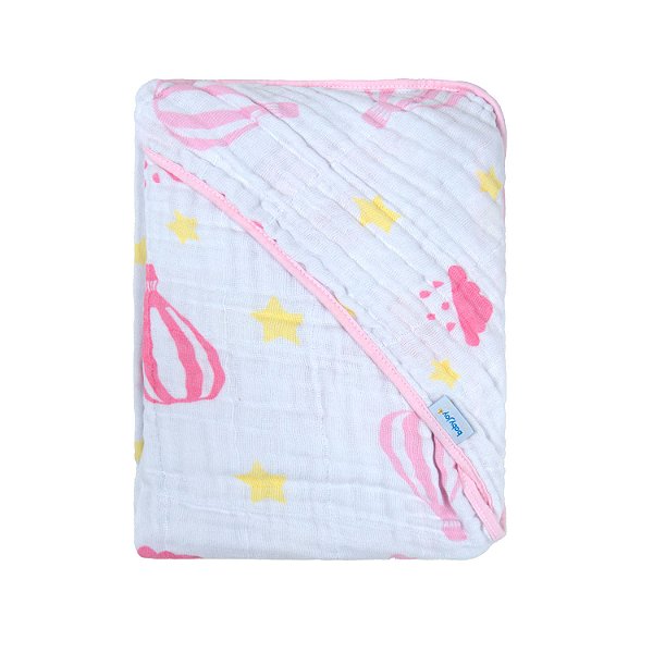 TOALHA SOFT BABY JOY CEU ENCANTADO ROSA