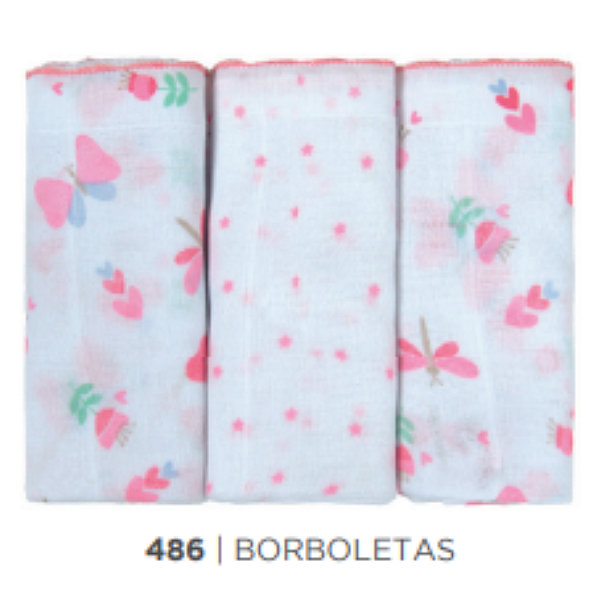 FRALDA BUBLIM PETIT BORBOLETAS ROSA