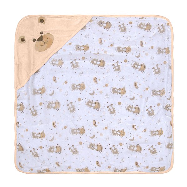 TOALHA PLUSH BUBLIM PETIT URO ESPACO BEGE