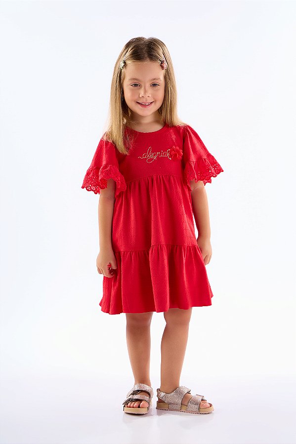 VESTIDO PULLA BULLA 50614 VERMELHO 2 ANOS
