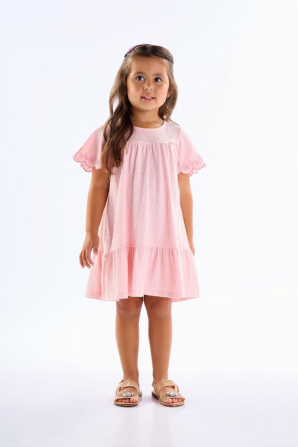 VESTIDO PULLA BULLA 50616 ROSA 2 ANOS