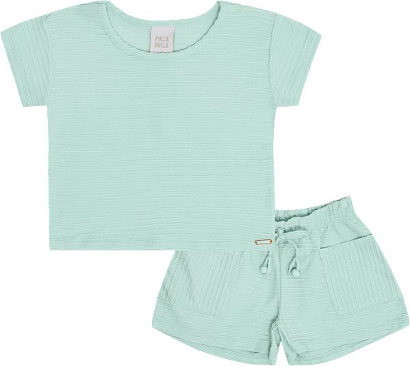CONJUNTO PULLA BULLA 50627 VERDE AGUA 1 ANO