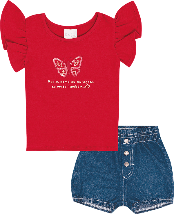 CONJUNTO PULLA BULLA 50523 VERMELHO MEDIO
