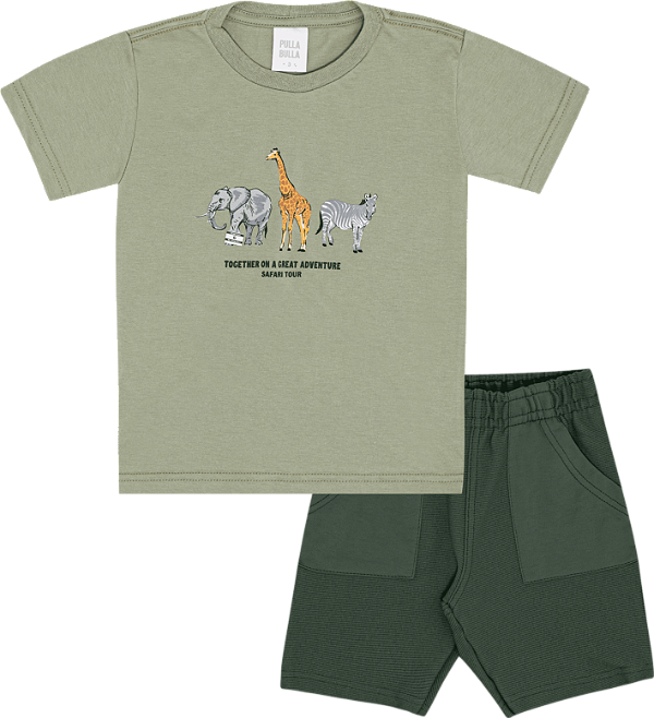 CONJUNTO PULLA BULLA 50676 VERDE 3 ANOS