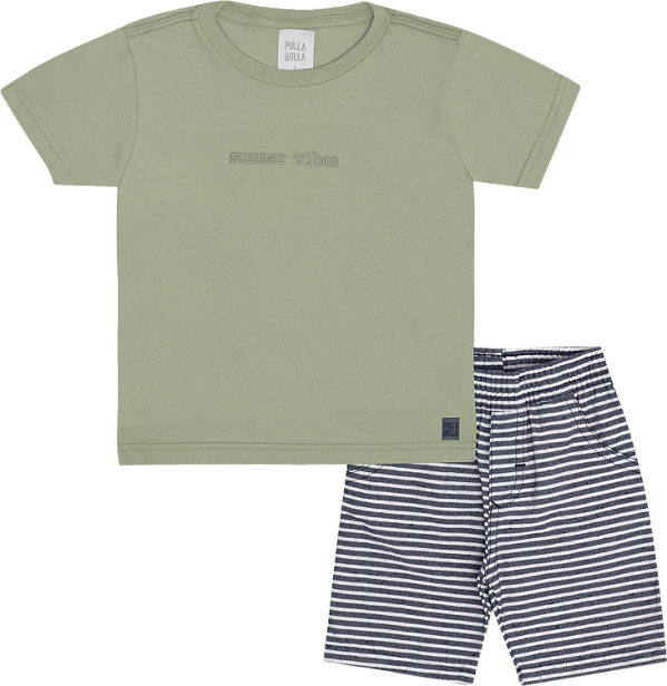 CONJUNTO PULLA BULLA 50678 VERDE 3 ANOS
