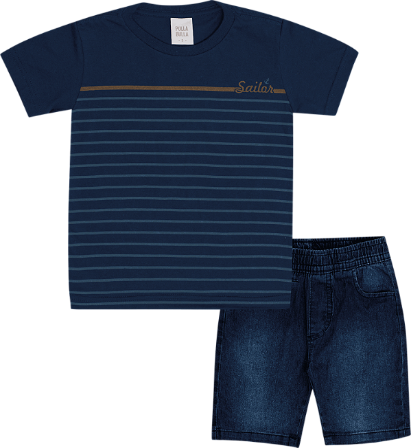 CONJUNTO PULLA BULLA 50679 MARINHO 1 ANO