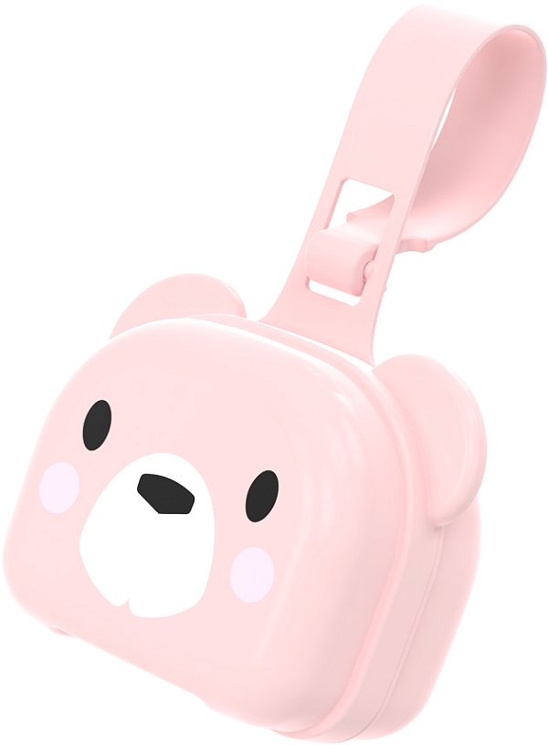 PORTA CHUPETA DECORA BEAR ROSA