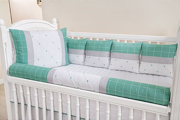 KIT DE BERÇO TIQUINHO LUXO MADRI VERDE BALSAMO