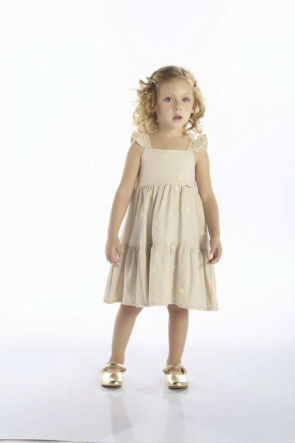VESTIDO PULLA BULLA 52212 CRU 2 ANOS