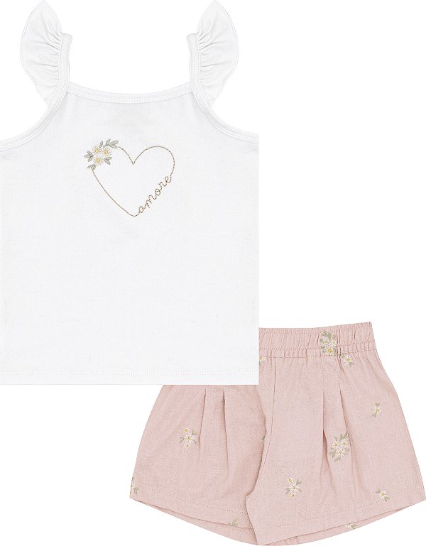 CONJUNTO PULLA BULLA 52218 ROSE 2 ANOS