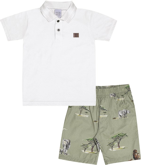 CONJUNTO PULLA BULLA 52275 BRANCO 2 ANOS