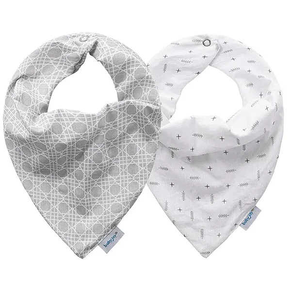 BABADOR BANDANA BABY JOY  CLASSICOS CINZA