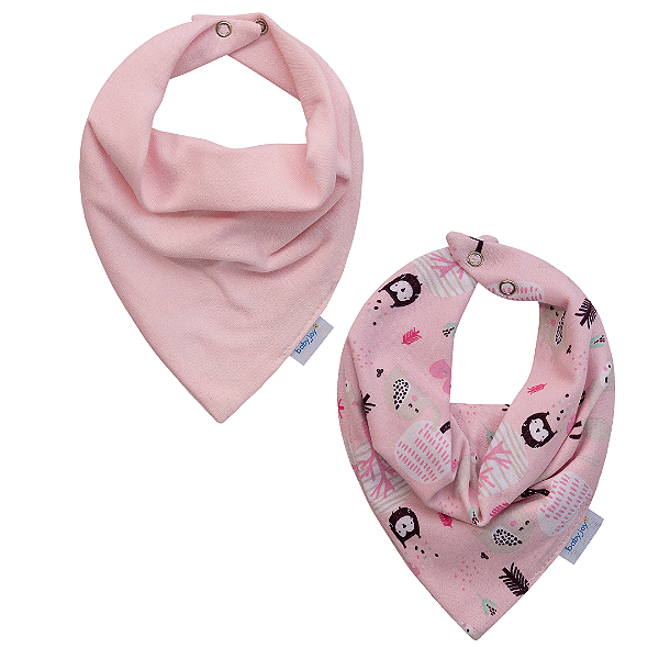 BABADOR BANDANA BABY JOY ANIMAIS ROSA