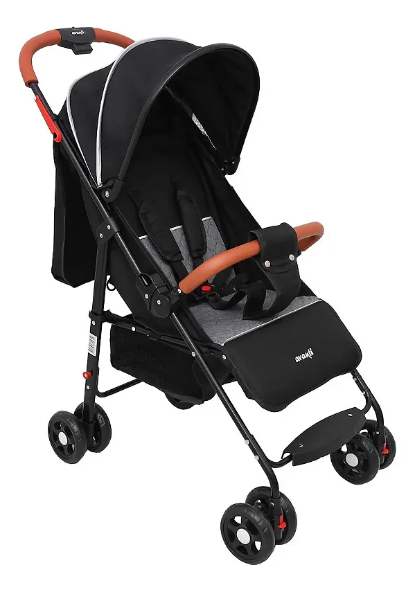 CARRINHO PREMIUM BABY AVANTI GARDEN BLACK CINZA