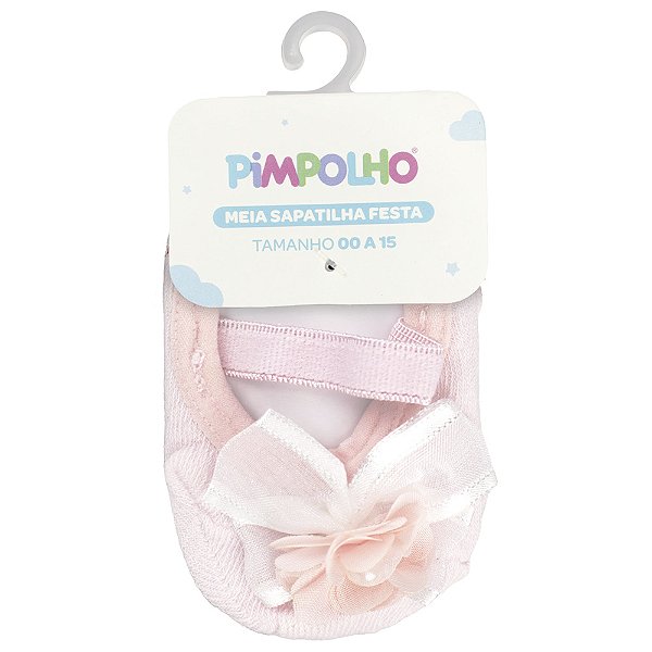 MEIA SAPATILHA FESTA PIMPOLHO ROSA 00 A 15
