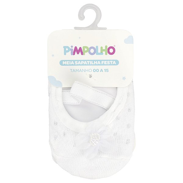 MEIA SAPATILHA FESTA PIMPOLHO BRANCO 00 A 15
