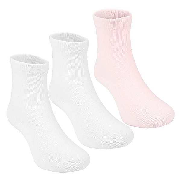 KIT MEIA PIMPOLHO LISA BR/ROSA 16/20