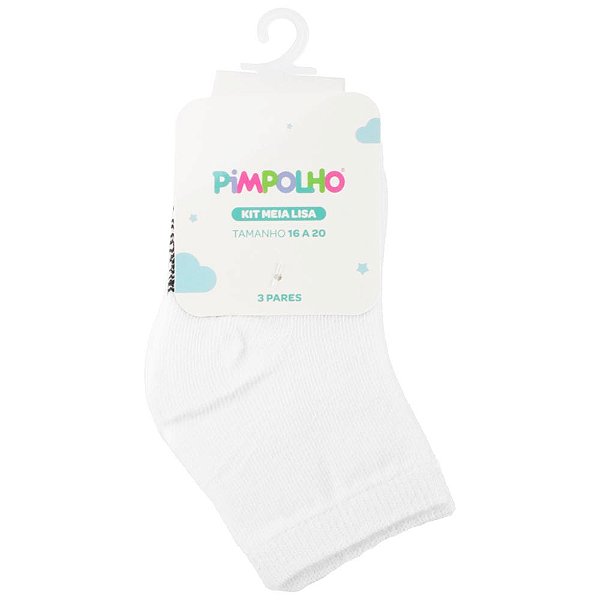 KIT MEIA PIMPOLHO LISA BRANCO 16/20