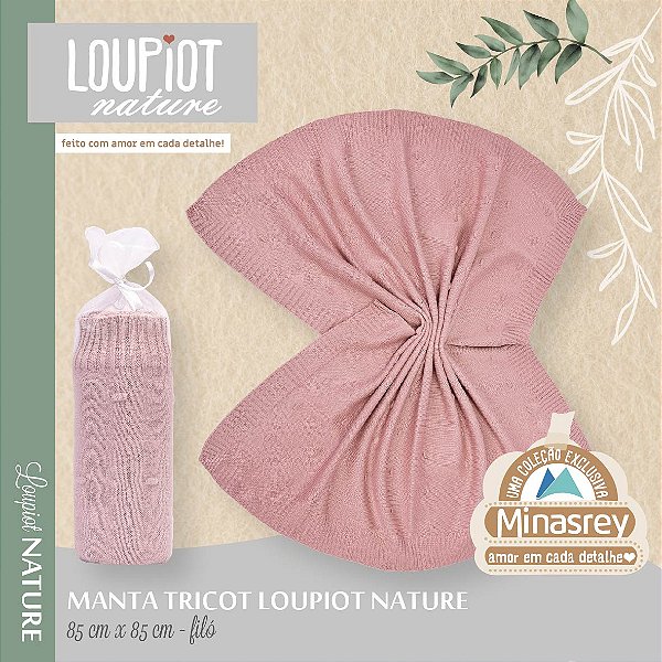 MANTA TRICOT LOUPIOT NATURE ROSE