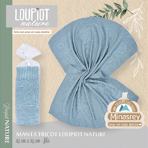 MANTA TRICOT LOUPIOT NATURE AZUL