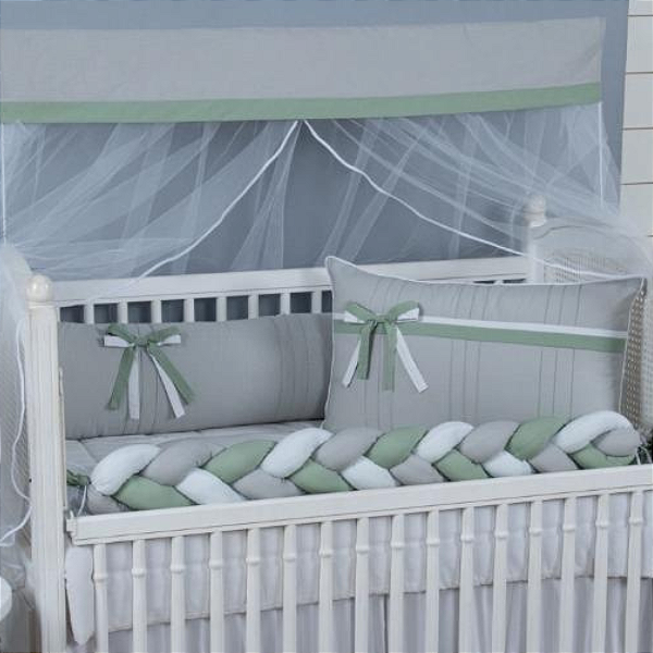 KIT DE BERCO MARIANA BABY LUXO - NERVURA CINZA