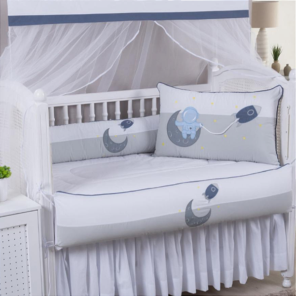 KIT DE BERCO MARIANA BABY LUXO - JUPITER CINZA