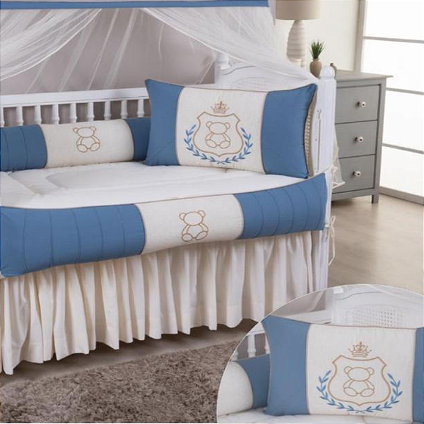 KIT DE BERCO MARIANA BABY LUXO - TED AZUL TOPAZIO