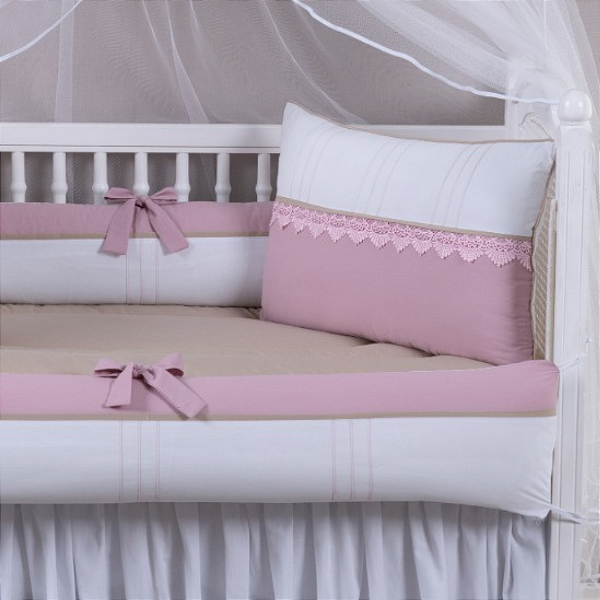 KIT DE BERCO MARIANA BABY LUXO - BEM ROSE