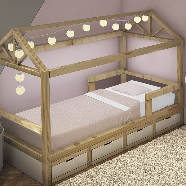 JOGO DE MINE CAMA PAPI FRIENDS LOSANGO ROSA