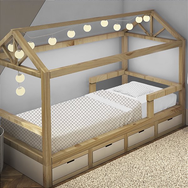 JOGO DE MINE CAMA PAPI FRIENDS LISTRA CINZA