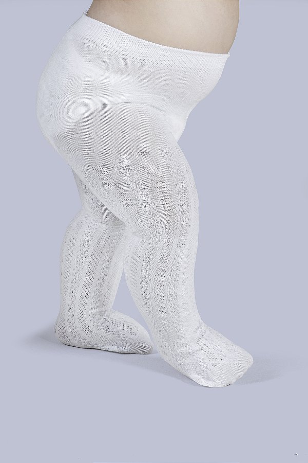 MEIA CALÇA DUCK TRABALHADA - FIO80 BRANCO PP