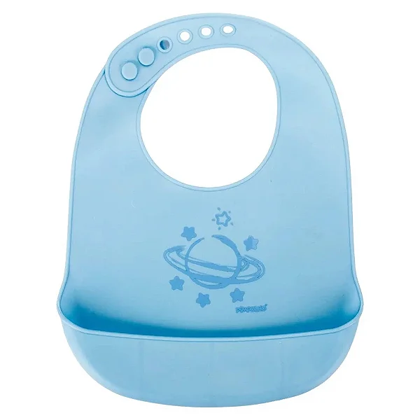 BABADOR BABY PEGA MIGALHAS SILICONE AZUL