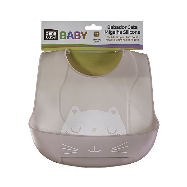 BABADOR BABY PEGA MIGALHAS SILICONE ROSA