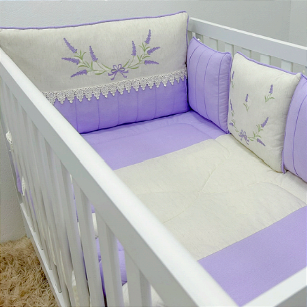 KIT DE BERÇO TIQUINHO ESMERALDA - LAVANDA LILAS