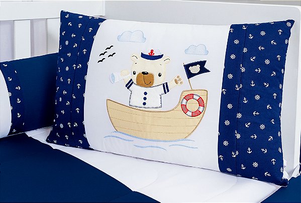 KIT DE BERÇO TIQUINHO MIMOS - ALTO MAR MARINHO