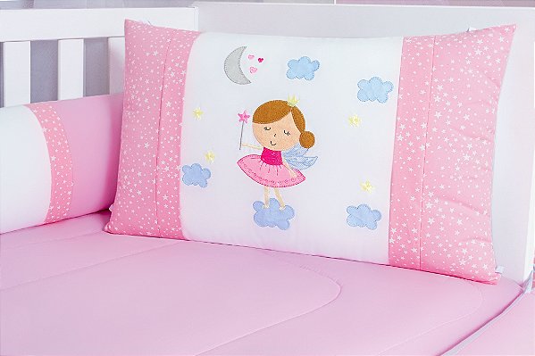 KIT DE BERÇO TIQUINHO MIMOS - FADA ROSA