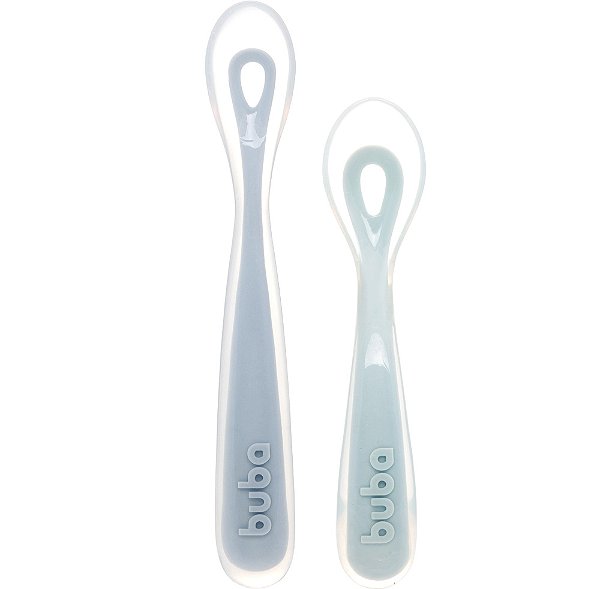 COLHER SILICONE BUBA FASES KIT C/2 AZUL