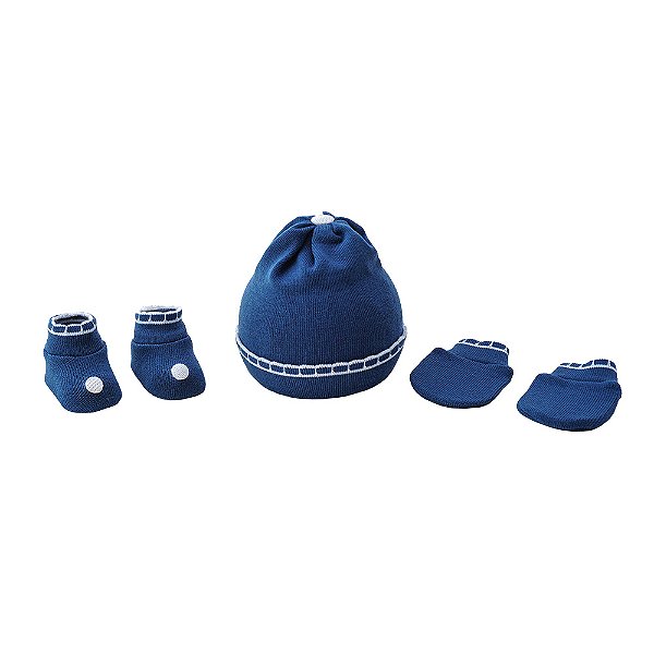 KIT TOUCA SAPATO E LUVA PIMPOLHO MARINHO