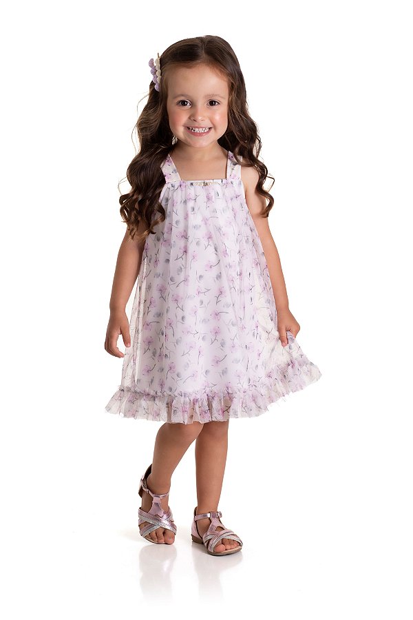 VESTIDO TULE RANDA MUNDU 10269 LAVANDA 1 ANO