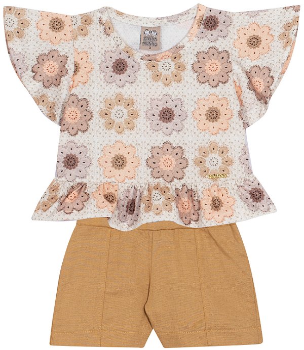 CONJUNTO RANDA MUNDU 10258 MARROM 2 ANOS