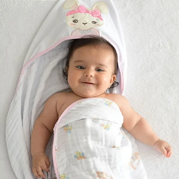 TOALHAO SOFT MAIS BABY JOY COELHINHA