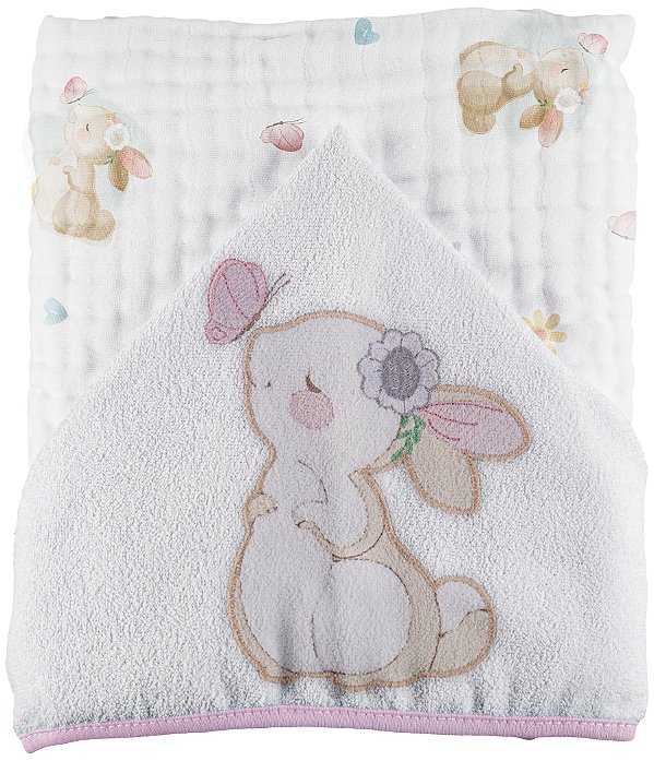 TOALHAO SOFT MAIS BABY JOY COELHA