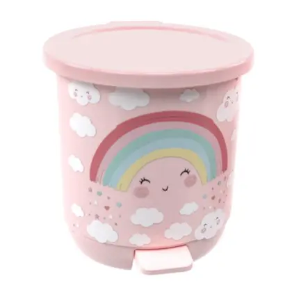 LIXEIRA PLASUTIL DECORA PEDAL - ARCO IRIS