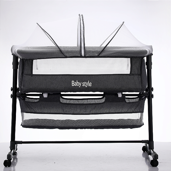 BERÇO CO-SLEEPER BABY STYLE CINZA ESCURO