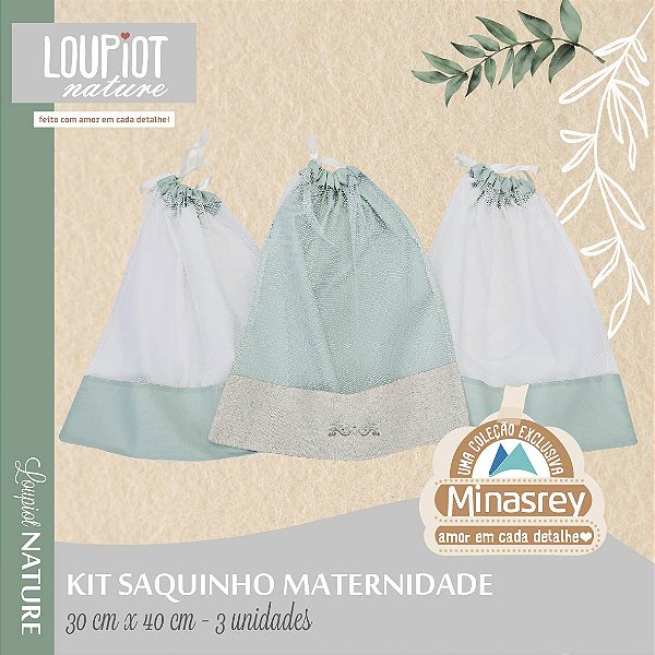 KIT SAQUINHO MATERNIDADE LOUPIOT NATURE VERDE