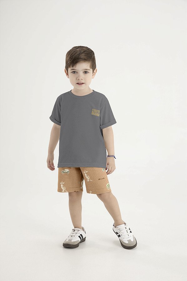 CONJUNTO PULLA BULLA 53774 CINZA 1 ANO