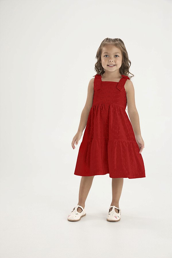 VESTIDO PULLA BULLA 53710 VERMELHO 3 ANOS