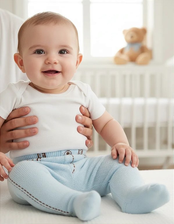 CALCA LEGGING PIMPOLHO JEANS CLARO 0/5 MESES