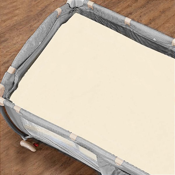 Lençol De Berço Desmontavel Mami Bichuus Liso - CREME