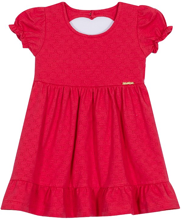 VESTIDO RANDA MUNDU 10632 CEREJA 1 ANO